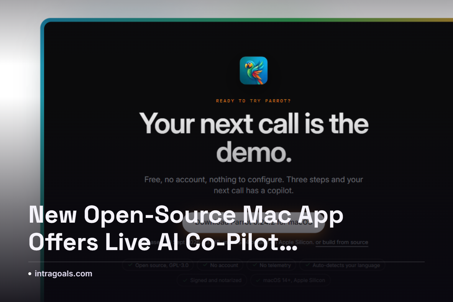 Close-up of a MacBook screen showing a live call transcript with AI-generated answer cards during a video meeting