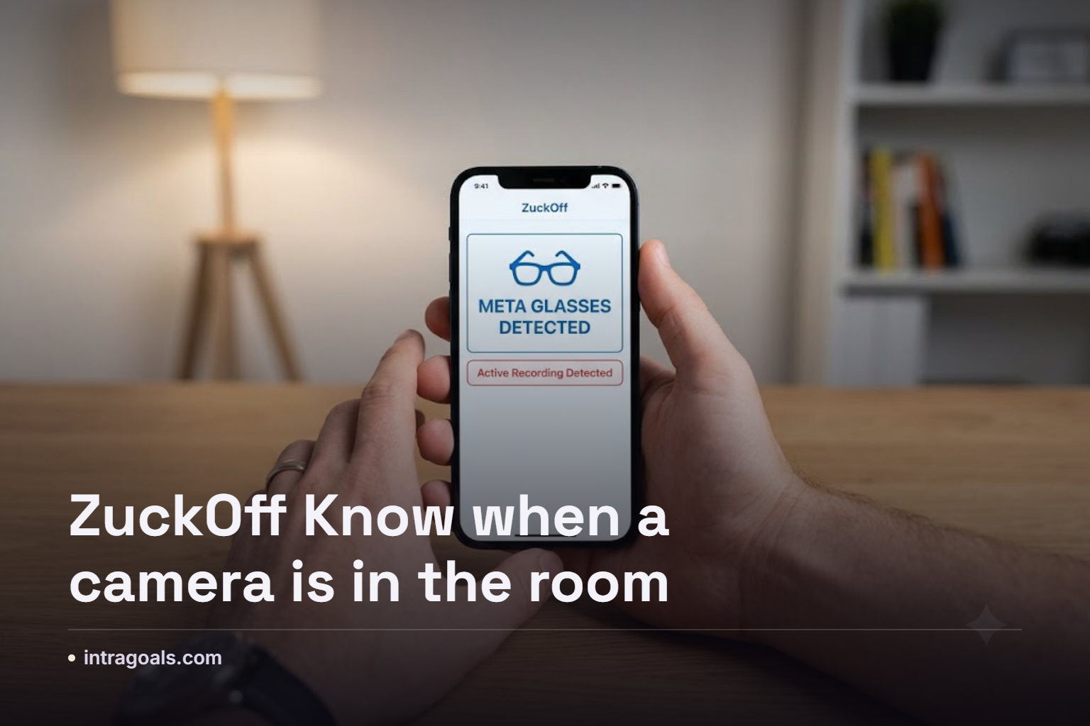 Smart glasses with a built-in camera lens, the type of device the ZuckOff app is designed to detect