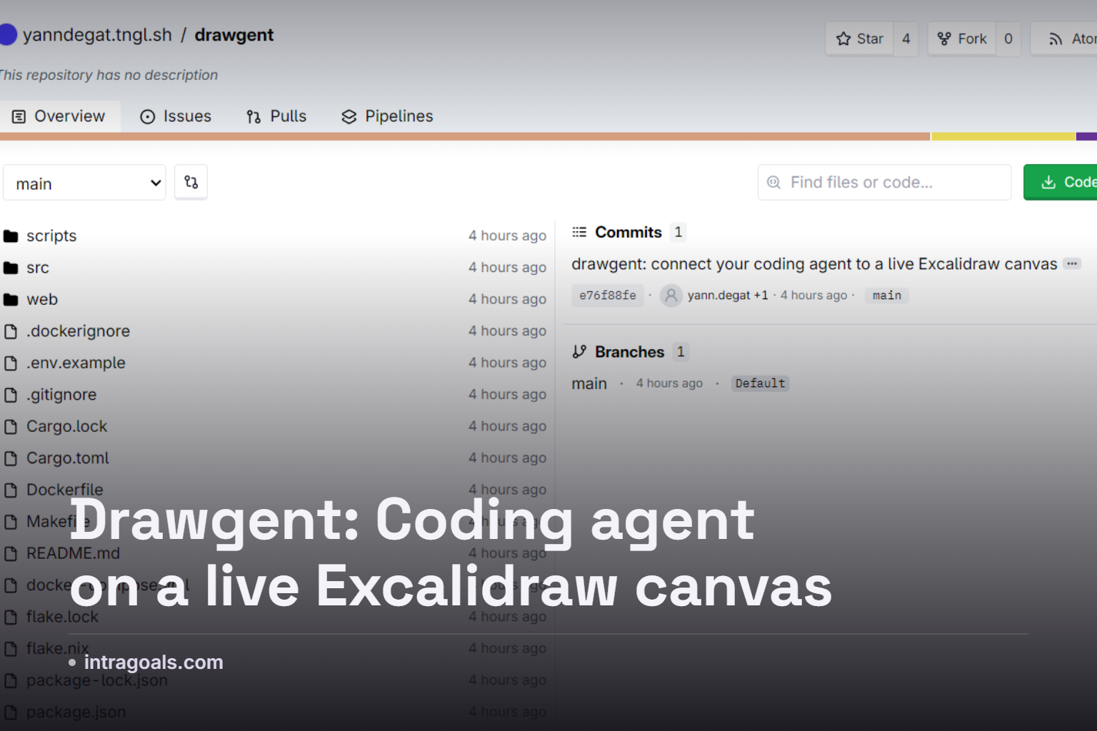 Developer's monitor showing a hand-drawn Excalidraw whiteboard diagram beside a terminal running a coding agent session